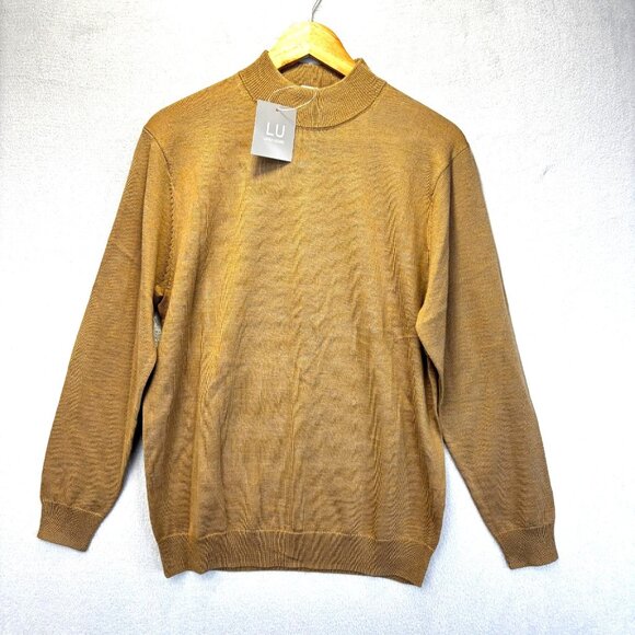 Linea Uomo Other - NWT Linea Uomo Wool Blend Turtleneck Sweater Mens Small S Tan Skicore Minimalist